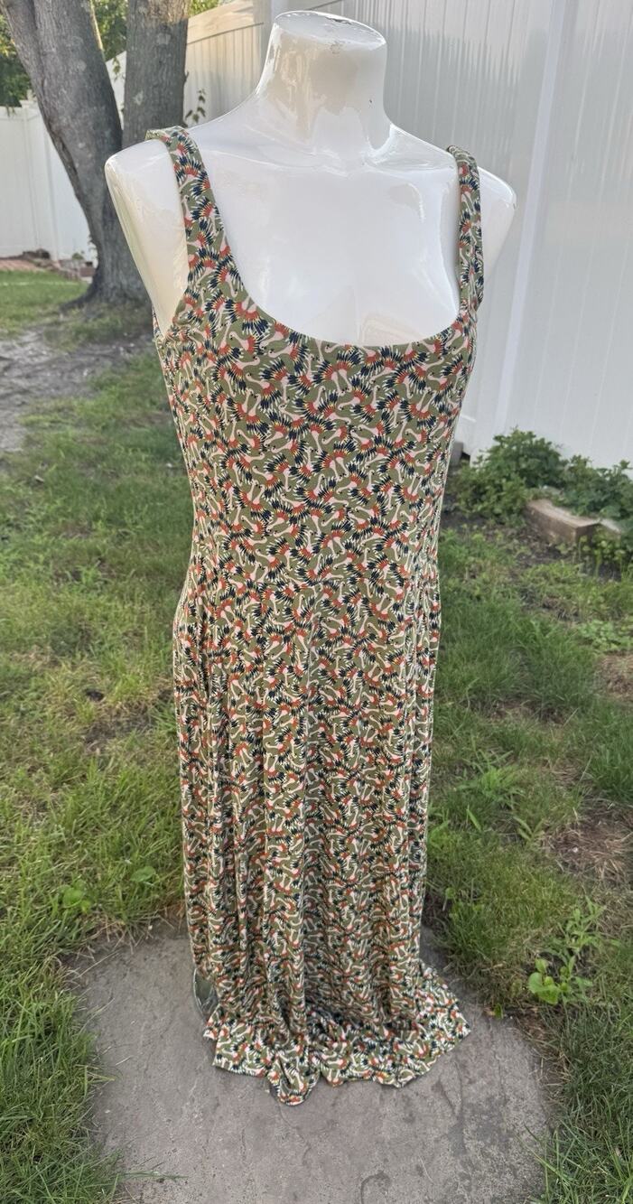 Boden Dress Womens sz US 6R Green Ostrich Print Animal Novelty Sleeveless Bird